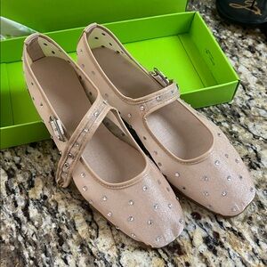 Sparkling Beige Mary Jane Flats